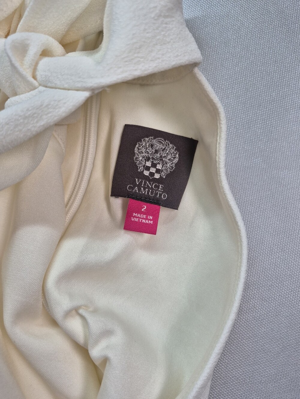 Vince Camuto Women's Size 2  Halter Tie Top Wide Leg Jumpsuit Ivory NWT $138 - Picture 14 of 16